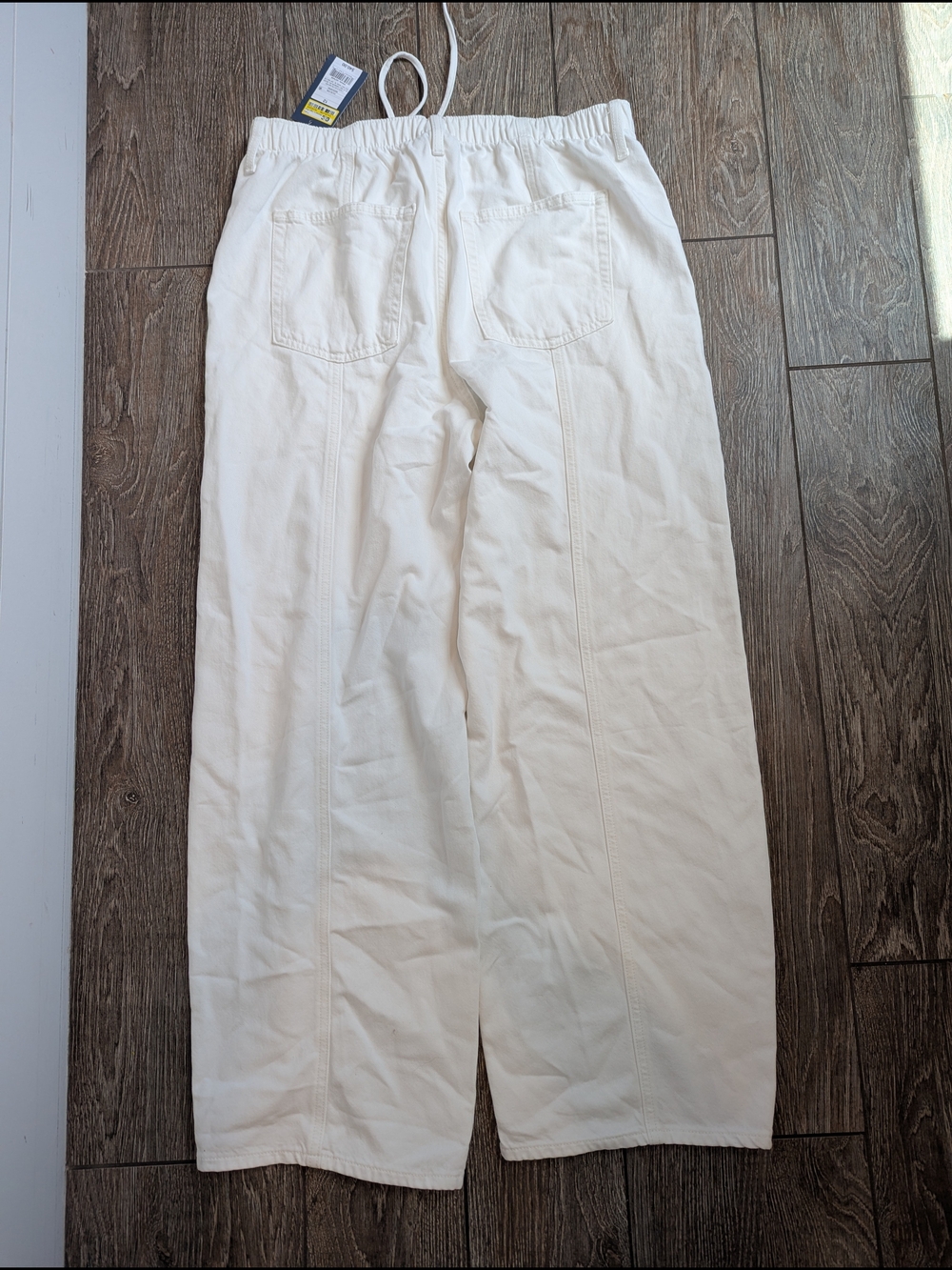 NWT White Pull On Utility Jeans Size 12 Universal Thread Quiet Luxury Coastal - Picture 6 of 10